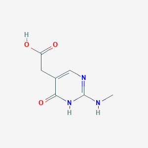 2-(2-(Methylamino)-6-oxo-1,6-dihydropyrimidin-5-yl)acetic acid chemical structure (CAS 1783616-84-1)