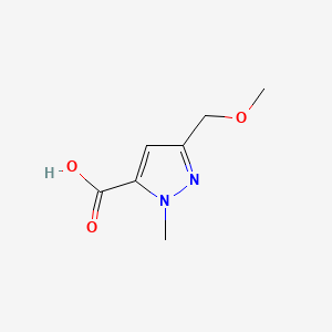 3-(Methoxymethyl)-1-methyl-1H-pyrazole-5-carboxylic acid chemical structure (CAS 1783796-51-9)