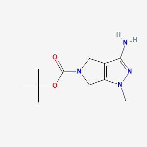 tert-Butyl 3-amino-1-methyl-4,6-dihydropyrrolo[3,4-c]pyrazole-5(1H)-carboxylate chemical structure (CAS 1784048-63-0)