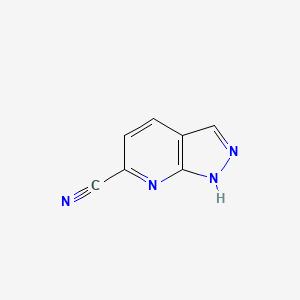 1H-Pyrazolo[3,4-b]pyridine-6-carbonitrile chemical structure (CAS 1784055-54-4)