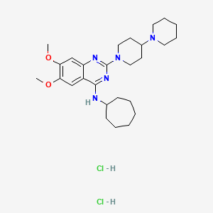 2-([1,4'-Bipiperidin]-1'-yl)-N-cycloheptyl-6,7-dimethoxyquinazolin-4-amine dihydrochloride chemical structure (CAS 1784252-84-1)