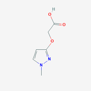 2-((1-Methyl-1H-pyrazol-3-yl)oxy)acetic acid chemical structure (CAS 1784334-59-3)