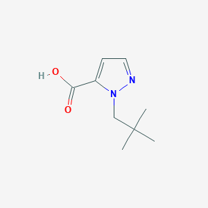 1-(2,2-Dimethylpropyl)-1H-pyrazole-5-carboxylic acid chemical structure (CAS 1784486-56-1)