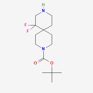 tert-Butyl 7,7-difluoro-3,9-diazaspiro[5.5]undecane-3-carboxylate chemical structure (CAS 1784848-04-9)