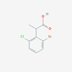 2-(2-Bromo-6-chlorophenyl)propanoic acid chemical structure (CAS 1785122-31-7)