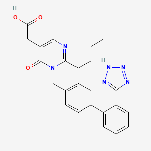 2-(1-((2'-(2H-Tetrazol-5-yl)-[1,1'-biphenyl]-4-yl)methyl)-2-butyl-4-methyl-6-oxo-1,6-dihydropyrimidin-5-yl)acetic acid chemical structure (CAS 178554-16-0)