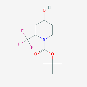 tert-Butyl 4-hydroxy-2-(trifluoromethyl)piperidine-1-carboxylate chemical structure (CAS 1785759-35-4)
