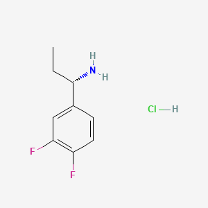 (S)-1-(3,4-Difluorophenyl)propan-1-amine hydrochloride chemical structure (CAS 1785760-88-4)