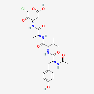 (4S,7S,10S,13S)-13-(2-Chloroacetyl)-4-(4-hydroxybenzyl)-7-isopropyl-10-methyl-2,5,8,11-tetraoxo-3,6,9,12-tetraazapentadecan-15-oic acid chemical structure (CAS 178603-78-6)