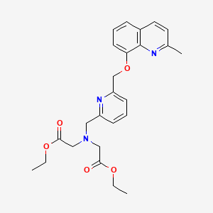 Diethyl 2,2'-(((6-(((2-methylquinolin-8-yl)oxy)methyl)pyridin-2-yl)methyl)azanediyl)diacetate chemical structure (CAS 1787250-90-1)