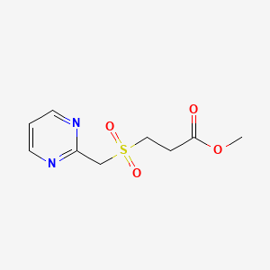 Methyl 3-((pyrimidin-2-ylmethyl)sulfonyl)propanoate chemical structure (CAS 1787856-48-7)