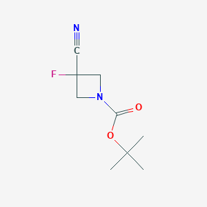 tert-Butyl 3-cyano-3-fluoroazetidine-1-carboxylate chemical structure (CAS 1788041-57-5)