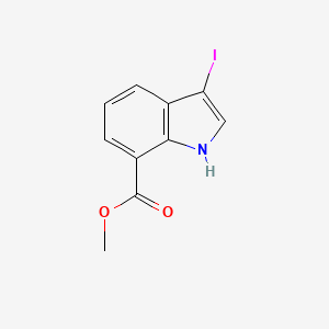Methyl 3-iodo-1H-indole-7-carboxylate chemical structure (CAS 1788043-93-5)