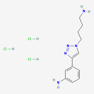 3-(1-(4-Aminobutyl)-1H-1,2,3-triazol-4-yl)aniline trihydrochloride chemical structure (CAS 1788044-10-9)