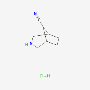 3-Azabicyclo[3.2.1]octane-8-carbonitrile hydrochloride chemical structure (CAS 1788054-86-3)