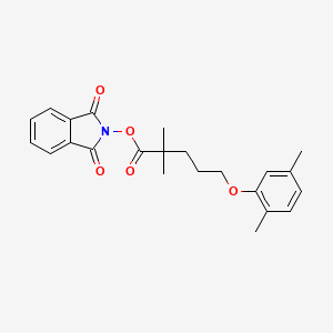 1,3-Dioxoisoindolin-2-yl 5-(2,5-dimethylphenoxy)-2,2-dimethylpentanoate chemical structure (CAS 1788861-30-2)