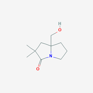 7a-(Hydroxymethyl)-2,2-dimethyltetrahydro-1H-pyrrolizin-3(2H)-one chemical structure (CAS 1788873-58-4)