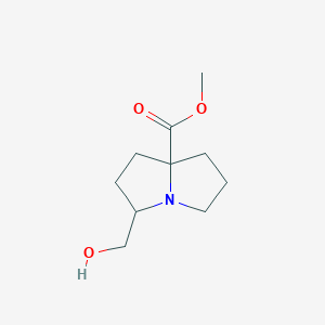 Methyl 3-(hydroxymethyl)hexahydro-1H-pyrrolizine-7a-carboxylate chemical structure (CAS 1788873-92-6)