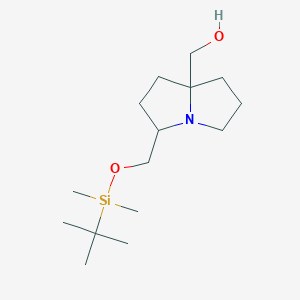 [3-[[tert-Butyl(dimethyl)silyl]oxymethyl]-1,2,3,5,6,7-hexahydropyrrolizin-8-yl]methanol chemical structure (CAS 1788873-94-8)