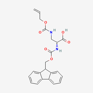 (R)-2-((((9H-Fluoren-9-yl)methoxy)carbonyl)amino)-3-(((allyloxy)carbonyl)amino)propanoic acid chemical structure (CAS 178924-05-5)