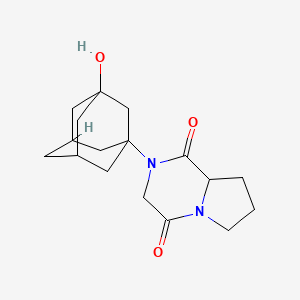 2-(3-Hydroxyadamantan-1-yl)hexahydropyrrolo[1,2-a]pyrazine-1,4-dione chemical structure (CAS 1789703-36-1)
