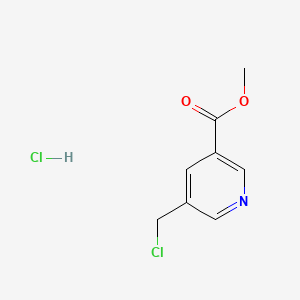 Methyl 5-(chloromethyl)nicotinate hydrochloride chemical structure (CAS 179072-14-1)