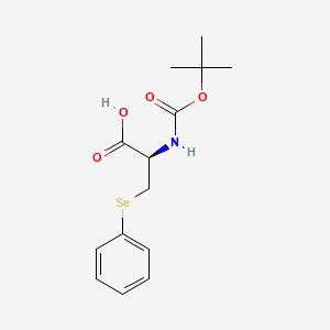 (R)-2-((tert-Butoxycarbonyl)amino)-3-(phenylselanyl)propanoic acid chemical structure (CAS 179087-83-3)