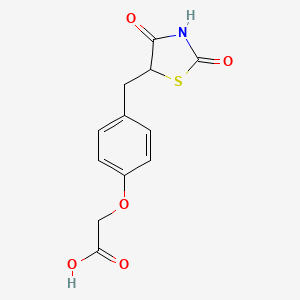 2-(4-((2,4-Dioxothiazolidin-5-yl)methyl)phenoxy)acetic acid chemical structure (CAS 179087-93-5)