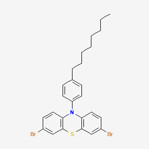 3,7-Dibromo-10-(4-octylphenyl)-10H-phenothiazine chemical structure (CAS 1791416-53-9)