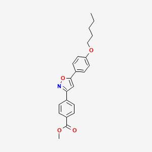 Methyl 4-(5-(4-(pentyloxy)phenyl)isoxazol-3-yl)benzoate chemical structure (CAS 179162-64-2)