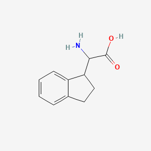 2-Amino-2-(2,3-dihydro-1H-inden-1-yl)acetic acid chemical structure (CAS 179185-78-5)