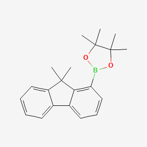 2-(9,9-Dimethyl-9H-fluoren-1-yl)-4,4,5,5-tetramethyl-1,3,2-dioxaborolane chemical structure (CAS 1792218-53-1)