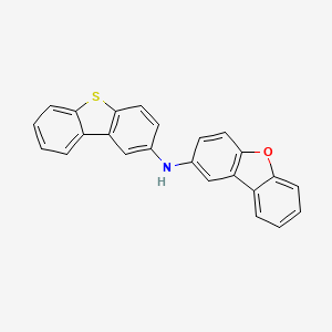 N-(Dibenzo[b,d]thiophen-2-yl)dibenzo[b,d]furan-2-amine chemical structure (CAS 1793062-92-6)