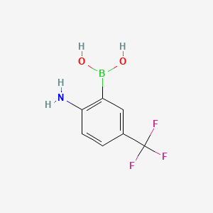 (2-Amino-5-(trifluoromethyl)phenyl)boronic acid chemical structure (CAS 1793091-29-8)