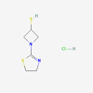 1-(4,5-Dihydrothiazol-2-yl)azetidine-3-thiol hydrochloride chemical structure (CAS 179337-57-6)