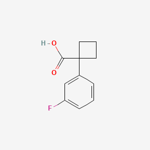 1-(3-Fluorophenyl)cyclobutanecarboxylic acid chemical structure (CAS 179411-84-8)