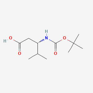 (S)-3-((tert-Butoxycarbonyl)amino)-4-methylpentanoic acid chemical structure (CAS 179412-79-4)
