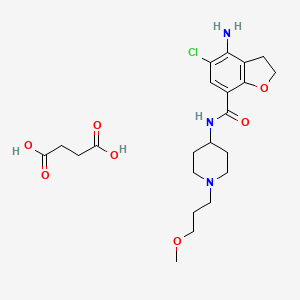 4-Amino-5-chloro-N-(1-(3-methoxypropyl)piperidin-4-yl)-2,3-dihydrobenzofuran-7-carboxamide succinate chemical structure (CAS 179474-85-2)