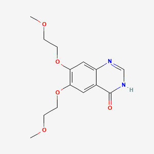 6,7-Bis(2-methoxyethoxy)quinazolin-4(3H)-one chemical structure (CAS 179688-29-0)