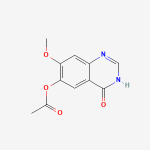 7-Methoxy-4-oxo-3,4-dihydroquinazolin-6-yl acetate chemical structure (CAS 179688-53-0)