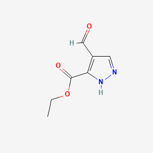 Ethyl 4-formyl-1H-pyrazole-3-carboxylate chemical structure (CAS 179692-09-2)