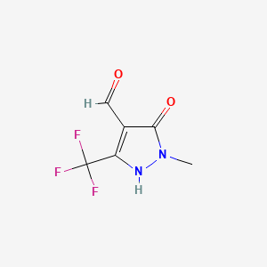 5-Hydroxy-1-methyl-3-(trifluoromethyl)-1H-pyrazole-4-carbaldehyde chemical structure (CAS 179732-64-0)