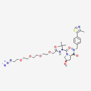 (2S,4R)-1-((S)-17-Azido-2-(tert-butyl)-4-oxo-6,9,12,15-tetraoxa-3-azaheptadecanoyl)-4-hydroxy-N-(4-(4-methylthiazol-5-yl)benzyl)pyrrolidine-2-carboxamide chemical structure (CAS 1797406-81-5)