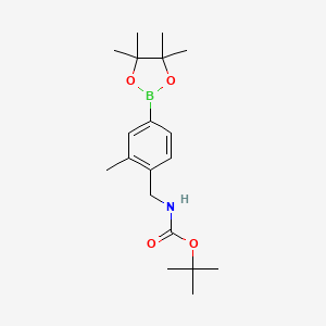 tert-Butyl (2-methyl-4-(4,4,5,5-tetramethyl-1,3,2-dioxaborolan-2-yl)benzyl)carbamate chemical structure (CAS 1798791-43-1)