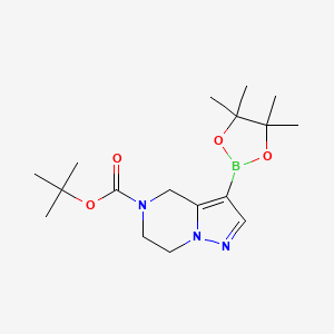 tert-Butyl 3-(4,4,5,5-tetramethyl-1,3,2-dioxaborolan-2-yl)-6,7-dihydropyrazolo[1,5-a]pyrazine-5(4H)-carboxylate chemical structure (CAS 1798843-08-9)