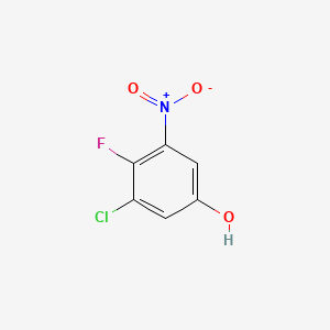 3-Chloro-4-fluoro-5-nitrophenol chemical structure (CAS 1799412-26-2)