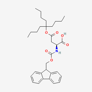 (S)-2-((((9H-Fluoren-9-yl)methoxy)carbonyl)amino)-4-((5-butylnonan-5-yl)oxy)-4-oxobutanoic acid chemical structure (CAS 1799418-06-6)