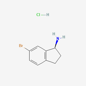 (S)-6-Bromo-2,3-dihydro-1H-inden-1-amine hydrochloride chemical structure (CAS 1799420-95-3)