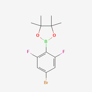 2-(4-Bromo-2,6-difluorophenyl)-4,4,5,5-tetramethyl-1,3,2-dioxaborolane chemical structure (CAS 1799485-20-3)