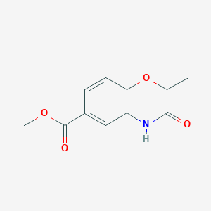 Methyl 2-methyl-3-oxo-3,4-dihydro-2H-benzo[b][1,4]oxazine-6-carboxylate chemical structure (CAS 179950-77-7)